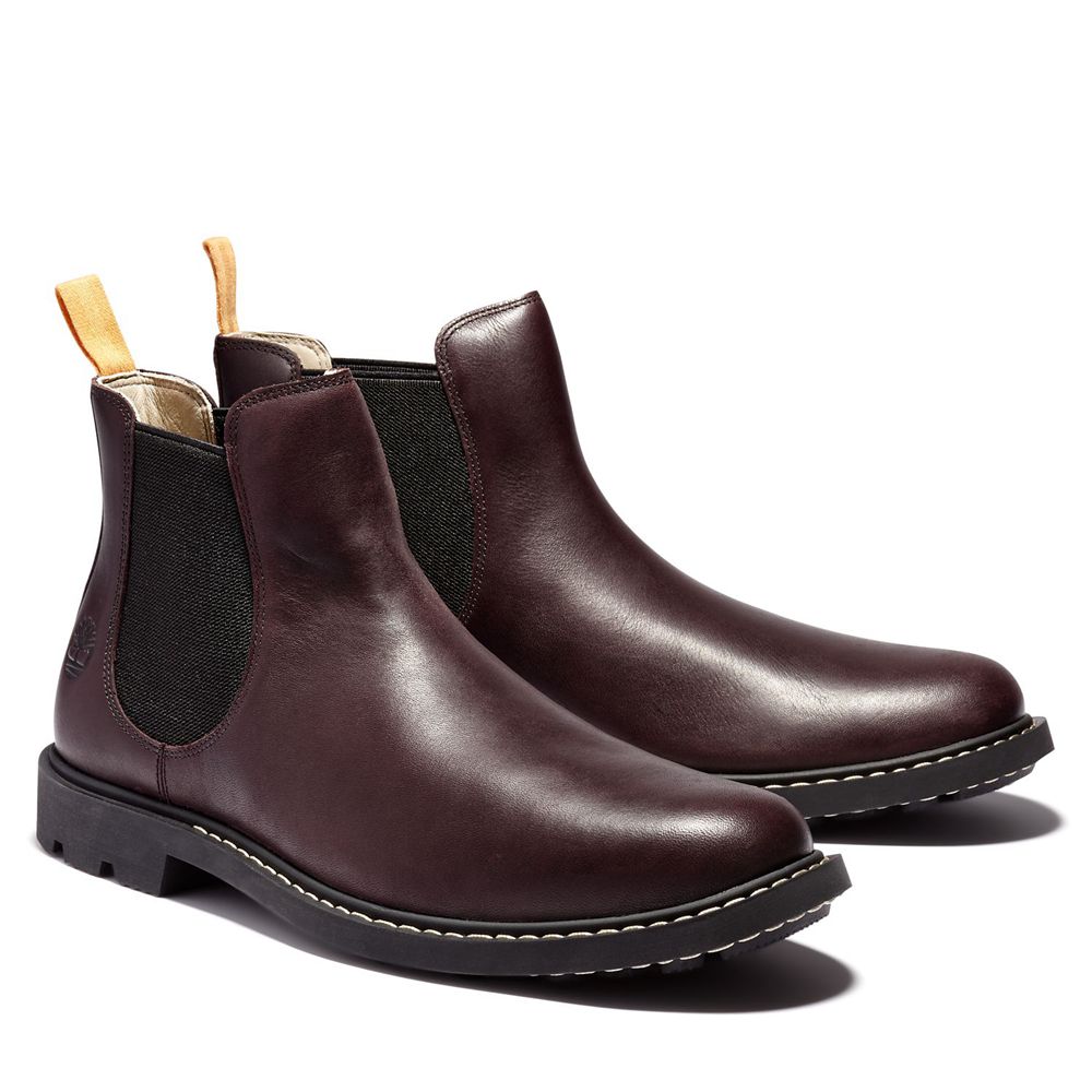 Timberland Mens Chelsea Boots Belanger EK+ Leather - Burgundy - India ML3849106